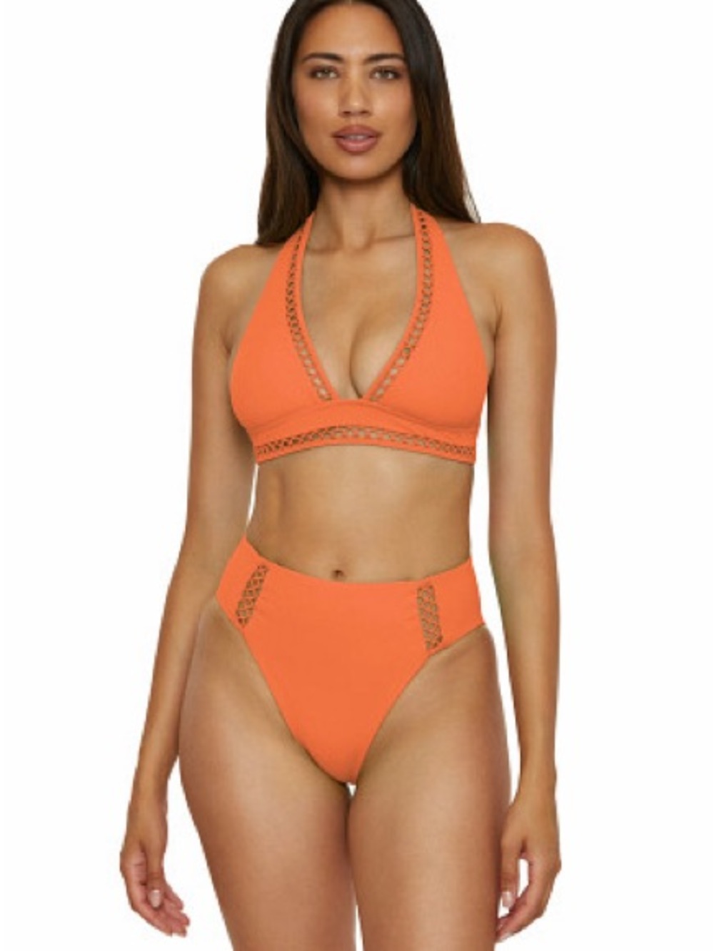 BECCA Modern Edge Halter Bikini Set Size S